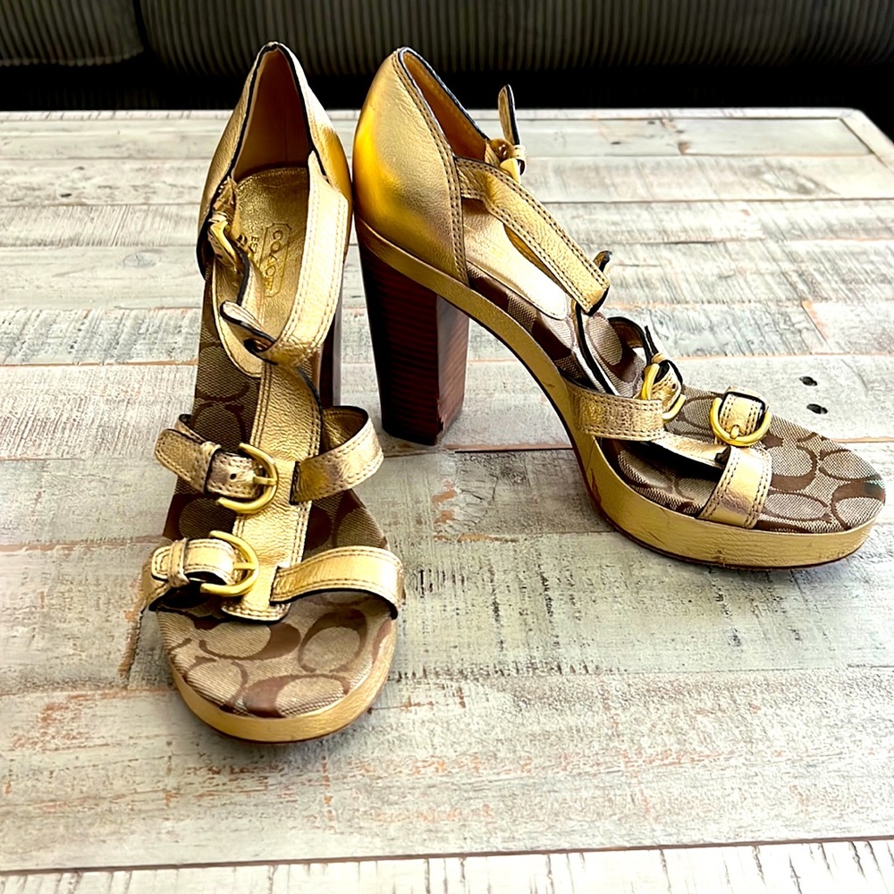 Gold coach heels